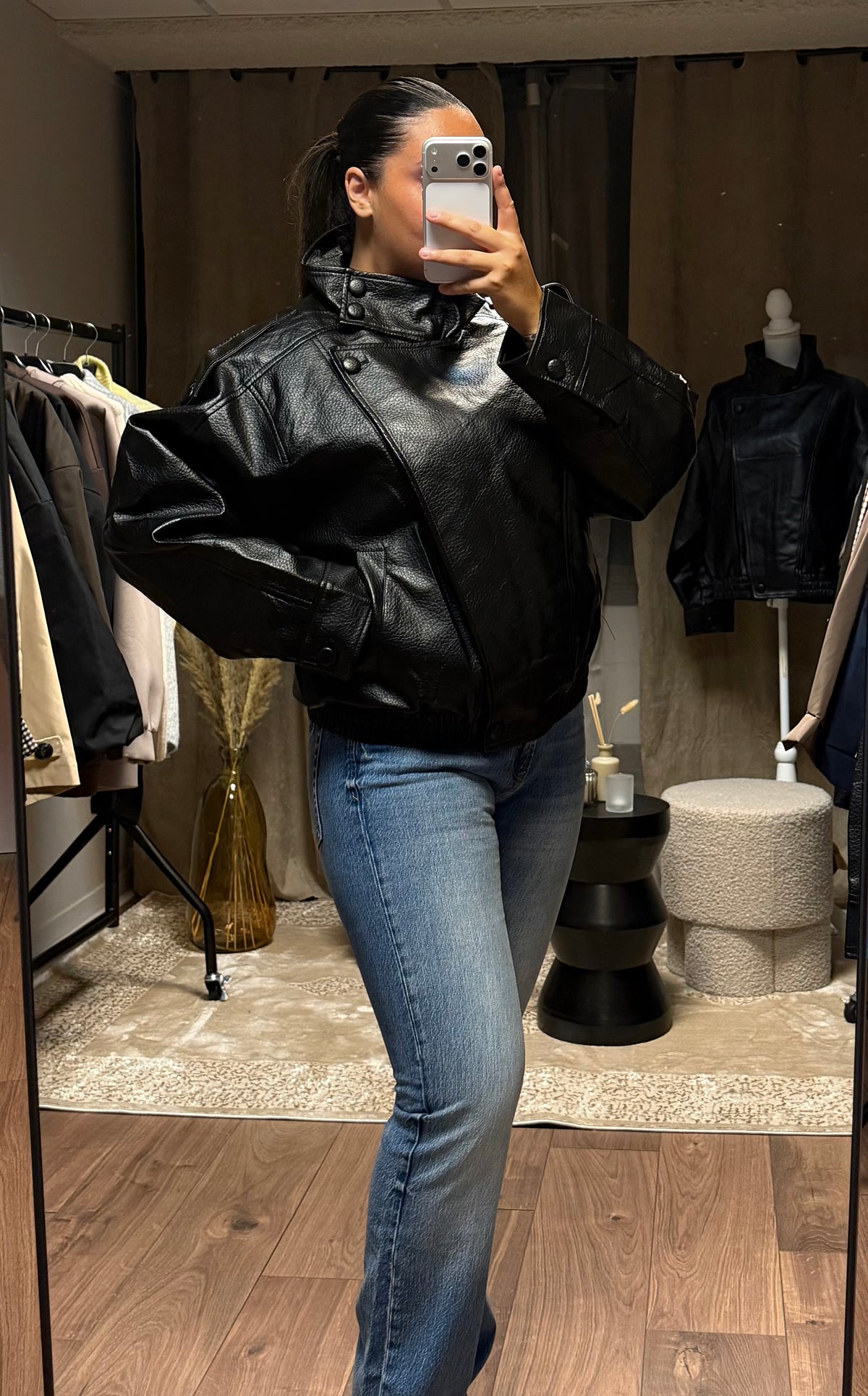 Veste similicuir black